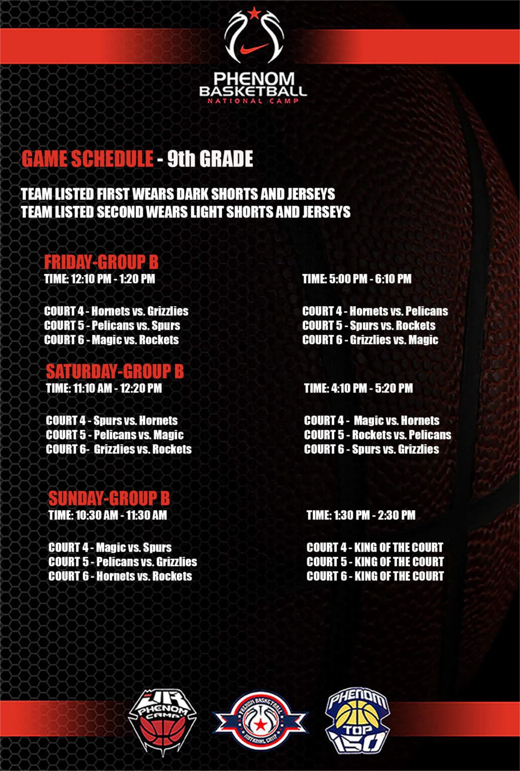 2025 Session 2 Boys 9th Game schedule copy