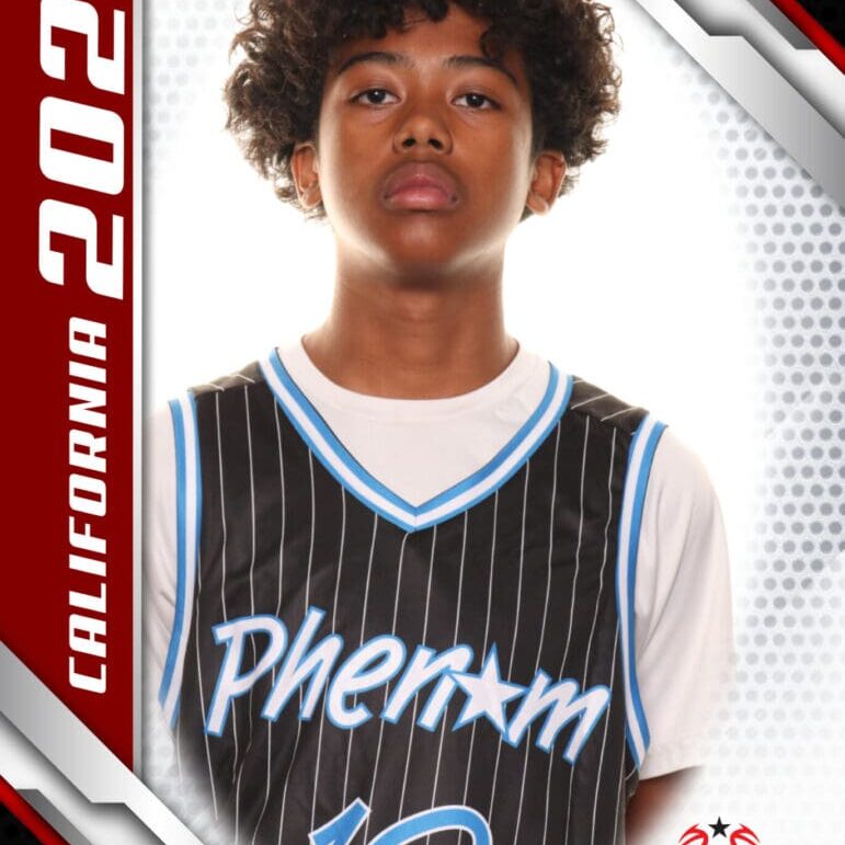 Here's an alt tag for the image: Phenom Basketball Camp, California 2024 player.