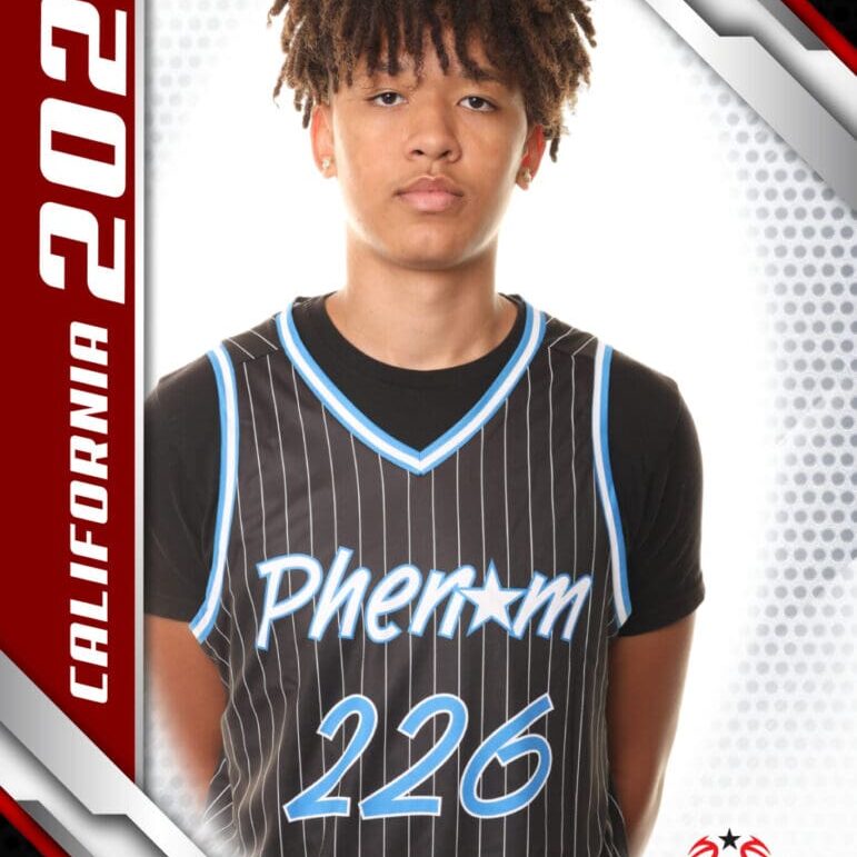 Here's an alt tag for the image: Basketball player, Phenom 226, California 2024.