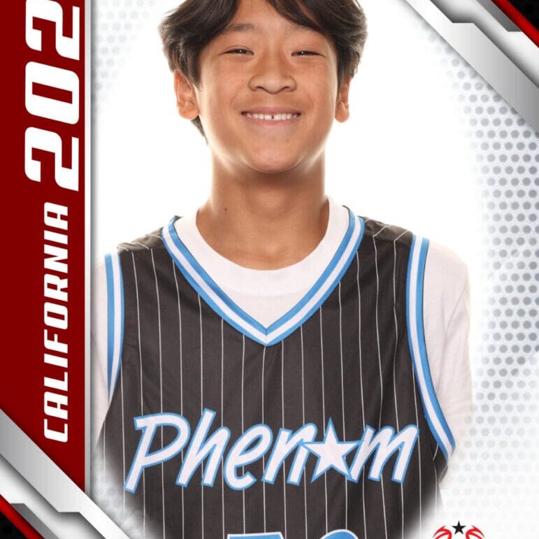 Here's an alt tag for the image: Basketball player, Phenom Camp, #32, 2024.