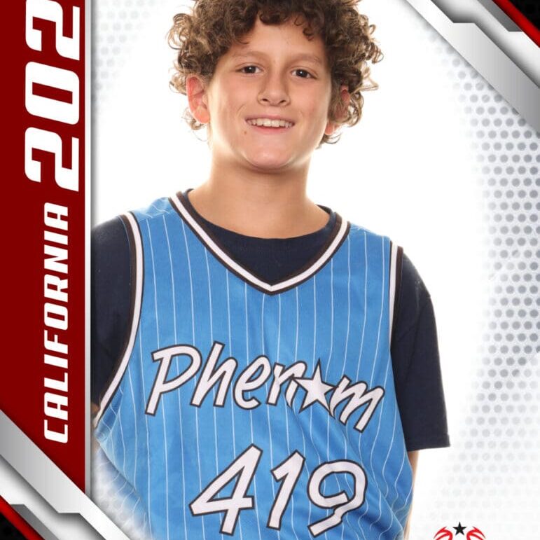 Boy in Phenom 419 basketball jersey, 2024.